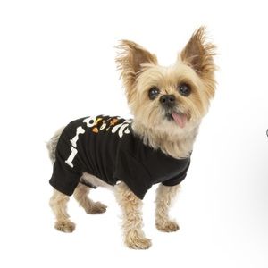 Vibrant Life Black Skeleton Full Of Candy Pajama Dogs or Cats, Black, XS, NWT